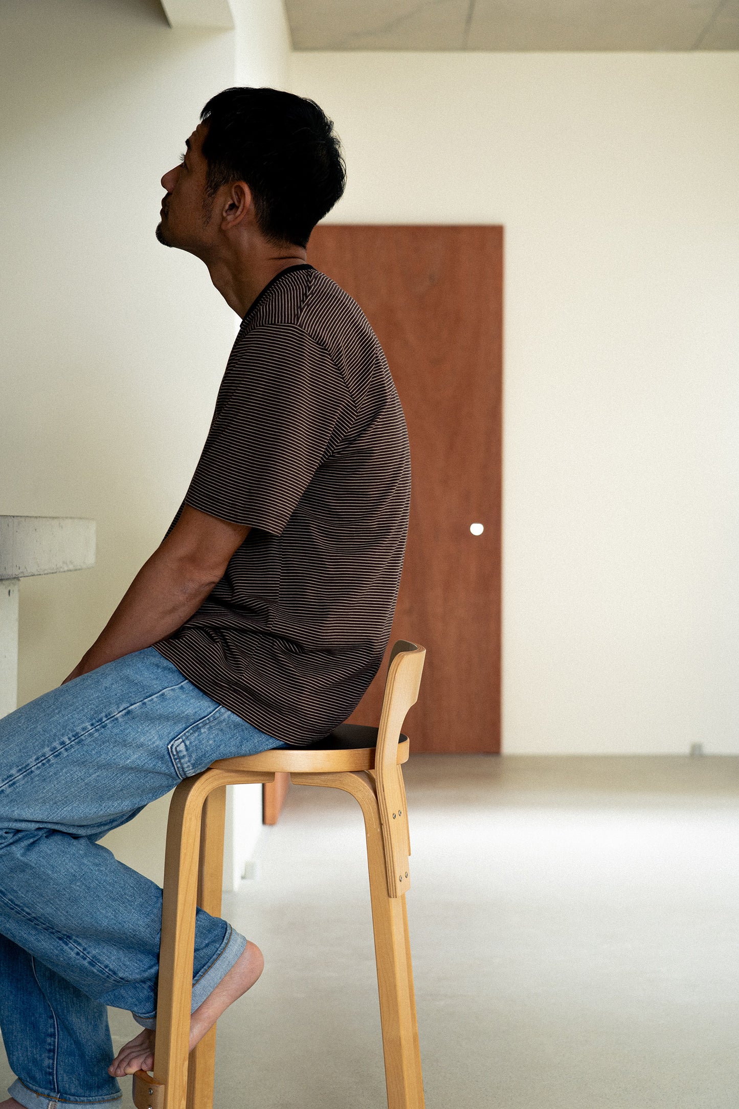 CABINE°別注 ″DEANSTON″ BORDER RINGER-TEE / BROWN