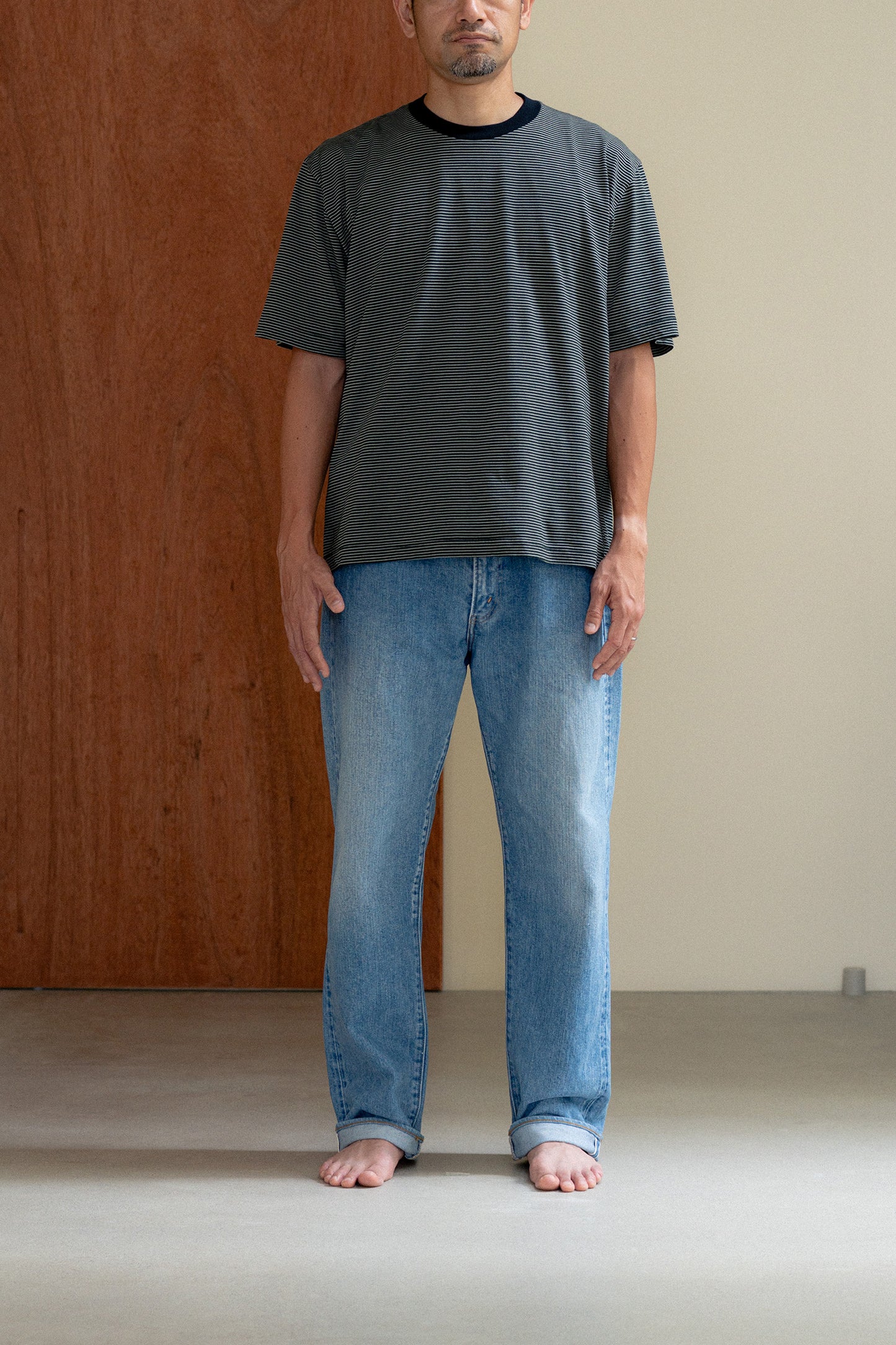 CABINE°別注  ″DEANSTON″ BORDER RINGER-TEE / D.GREEN