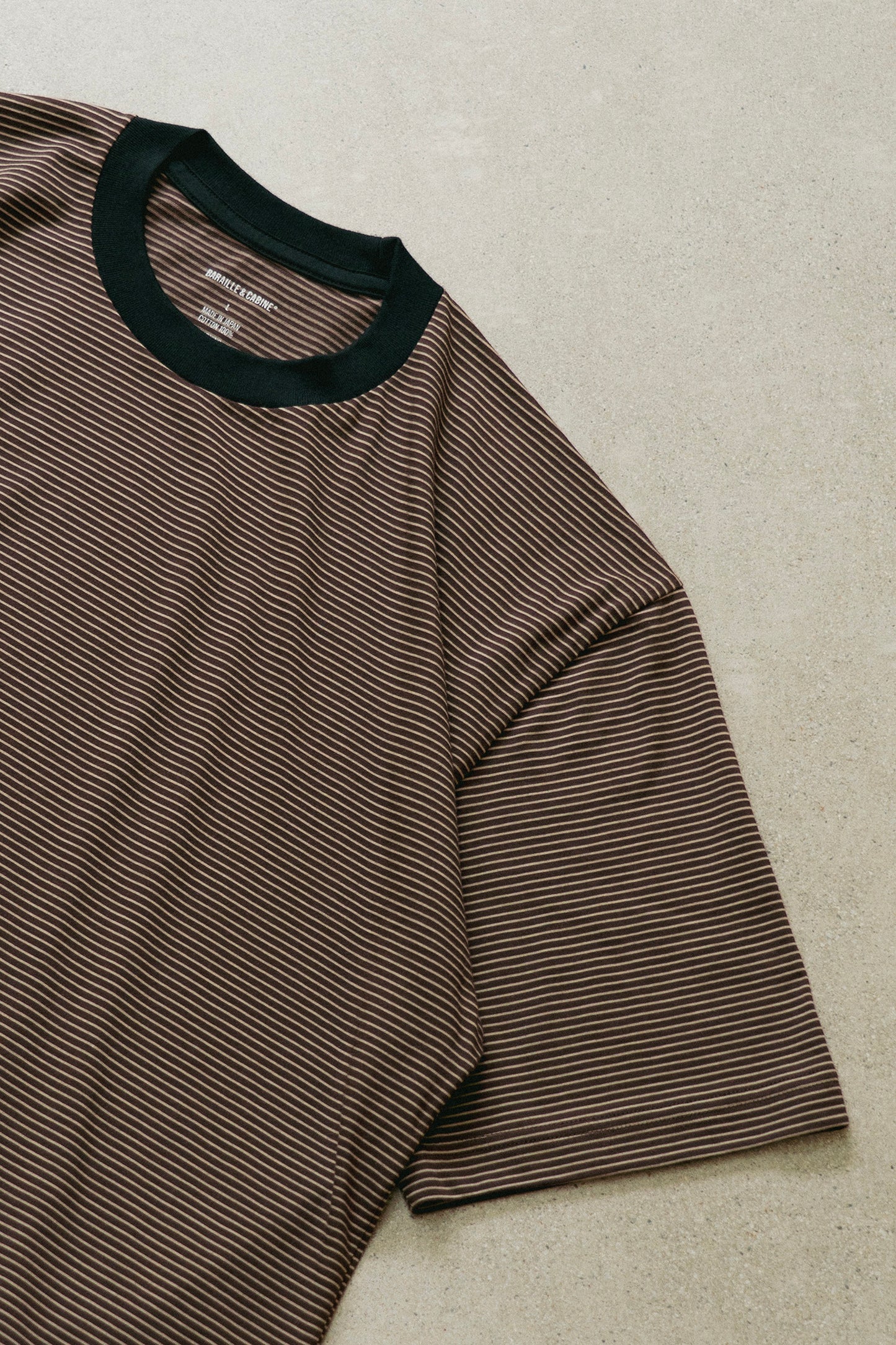 CABINE°別注 ″DEANSTON″ BORDER RINGER-TEE / BROWN
