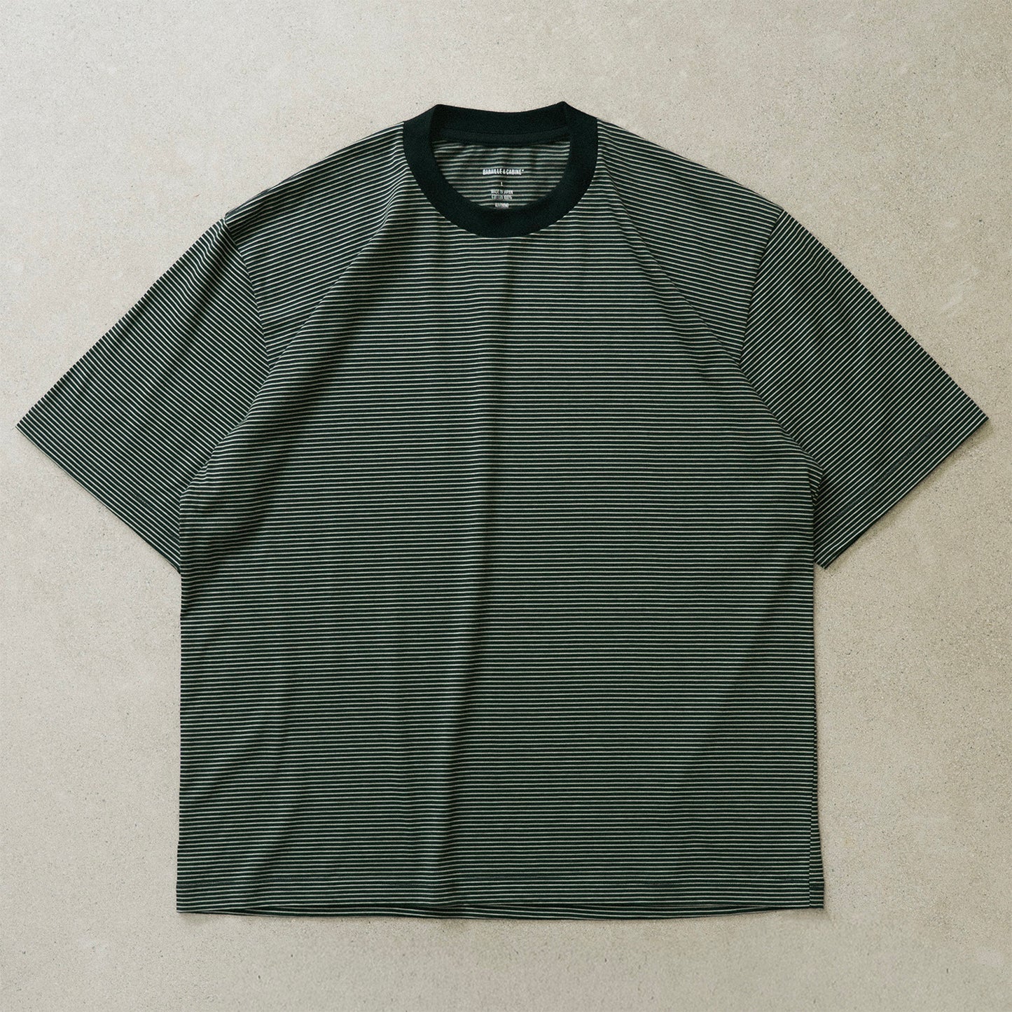 CABINE°別注  ″DEANSTON″ BORDER RINGER-TEE / D.GREEN