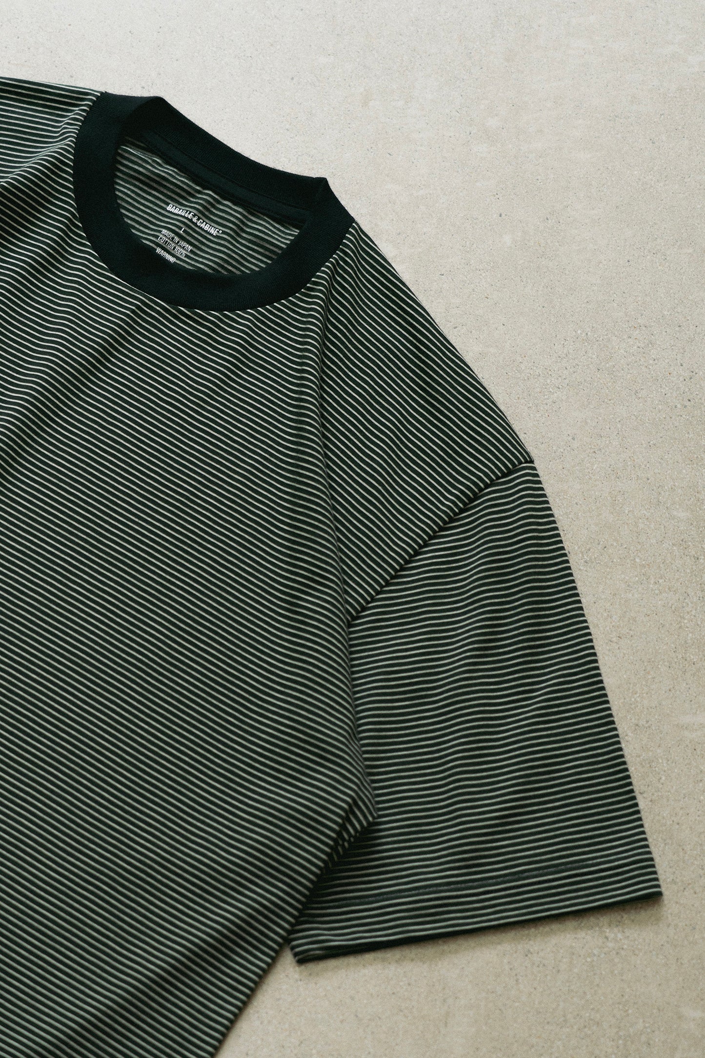 CABINE°別注  ″DEANSTON″ BORDER RINGER-TEE / D.GREEN